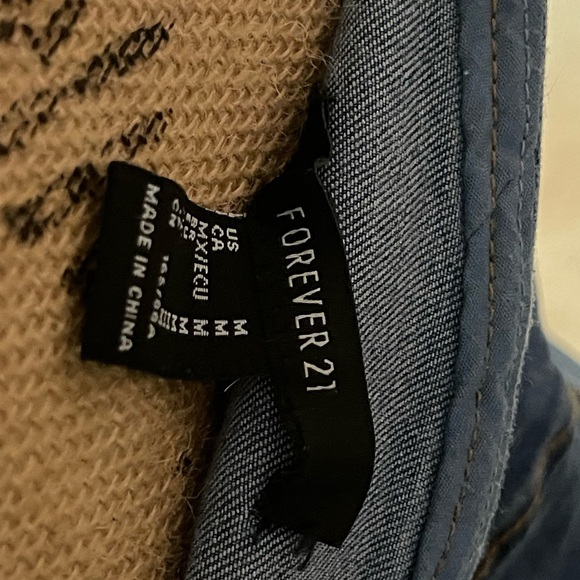 Forever 21 Denim Button Down Dress Jumper M - Picture 5 of 7